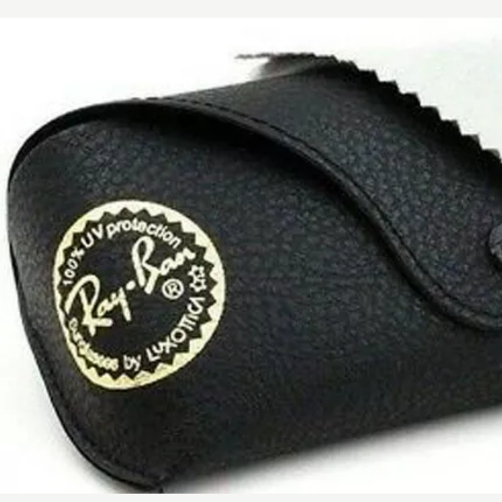 Ray Ban Black Leather Case Sunglasses snap Case